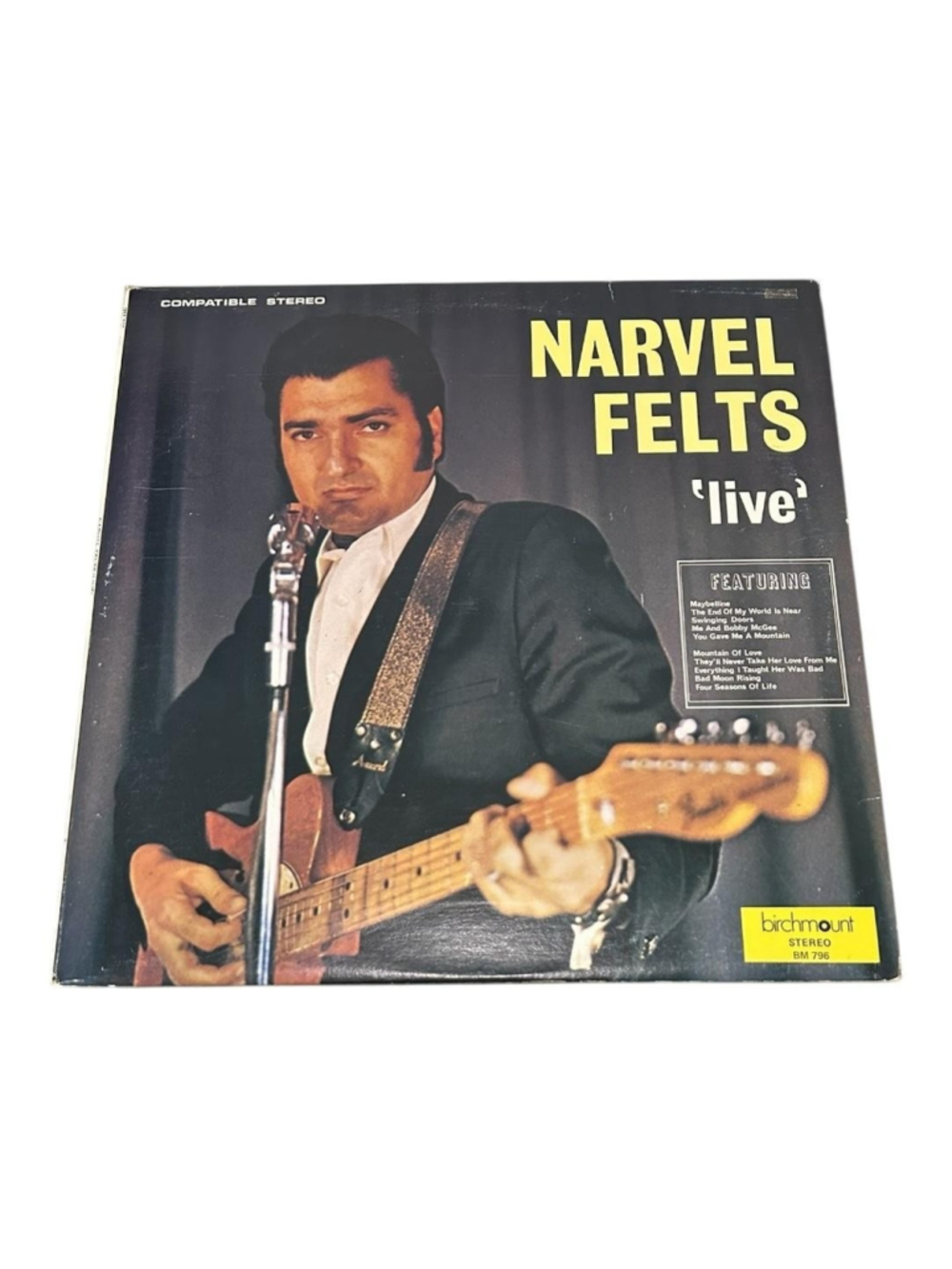 Vintage Narvel Felts Vinyl LP Live Album 1976 Birchmount Country Black Canada